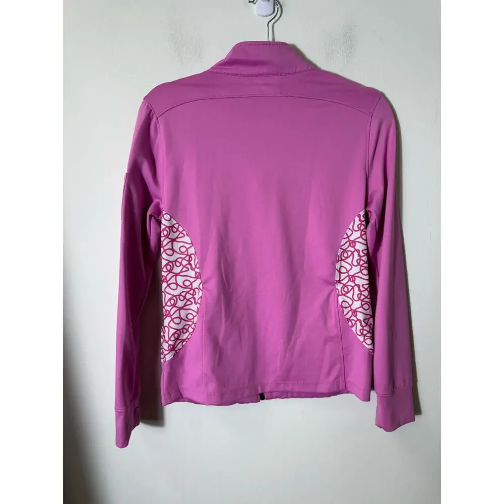Girls Turtles & Tees Pink Full Zip Golf Athletic Jacket Sz XL